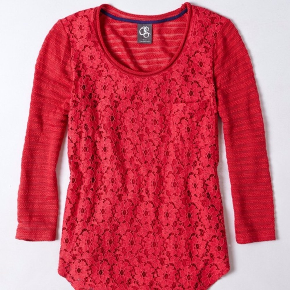 Anthro. | One September Laceveiled Pullover